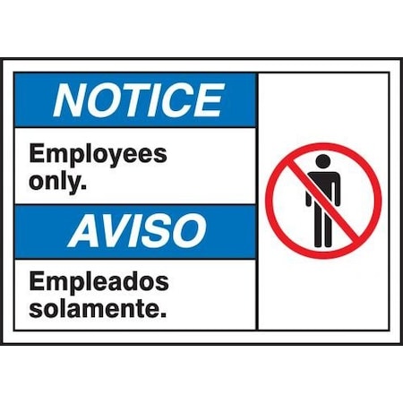 BILINGUAL ANSI SIGN  EMPLOYEES ONLY MTAS800VS